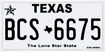 TX license plate BCS6675