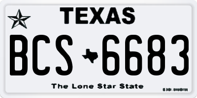 TX license plate BCS6683