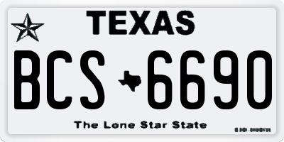 TX license plate BCS6690