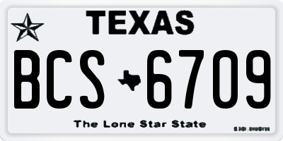 TX license plate BCS6709