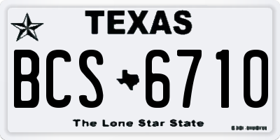 TX license plate BCS6710