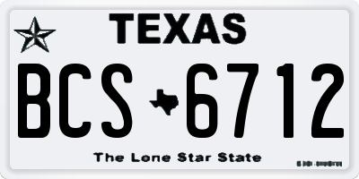 TX license plate BCS6712