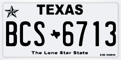 TX license plate BCS6713