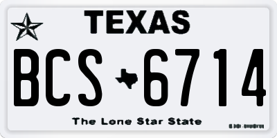 TX license plate BCS6714