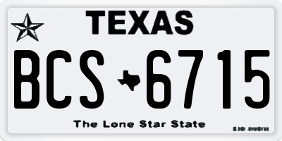 TX license plate BCS6715