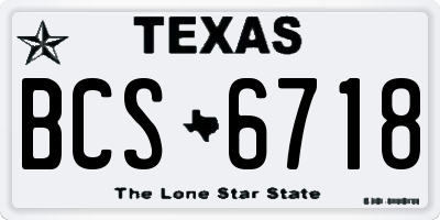 TX license plate BCS6718