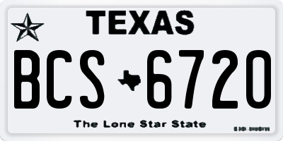 TX license plate BCS6720