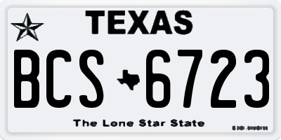 TX license plate BCS6723