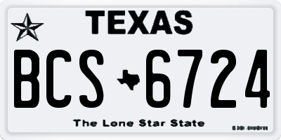 TX license plate BCS6724