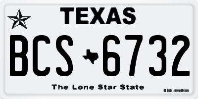 TX license plate BCS6732