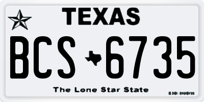 TX license plate BCS6735