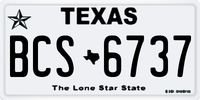 TX license plate BCS6737