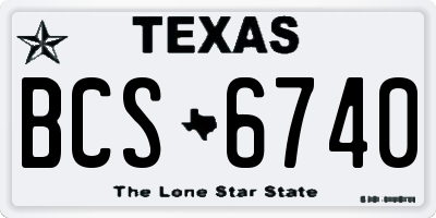 TX license plate BCS6740