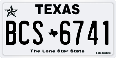 TX license plate BCS6741