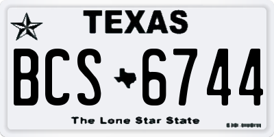 TX license plate BCS6744