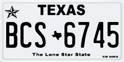 TX license plate BCS6745