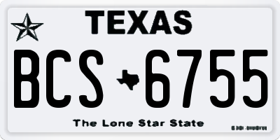TX license plate BCS6755
