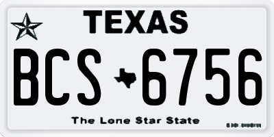 TX license plate BCS6756