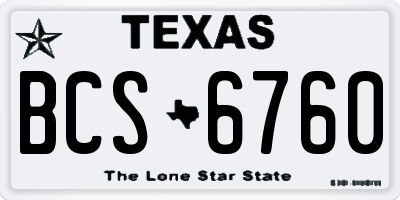TX license plate BCS6760