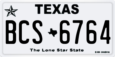 TX license plate BCS6764