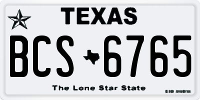 TX license plate BCS6765