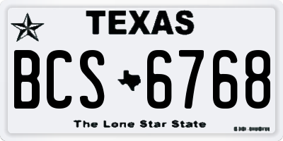 TX license plate BCS6768