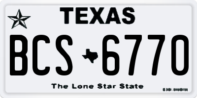 TX license plate BCS6770