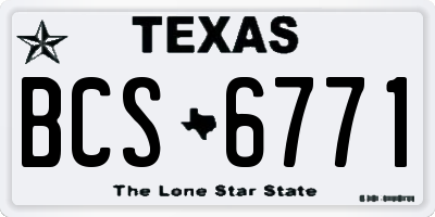 TX license plate BCS6771