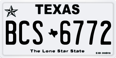 TX license plate BCS6772