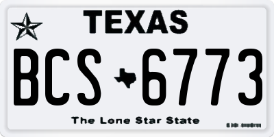 TX license plate BCS6773
