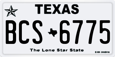 TX license plate BCS6775