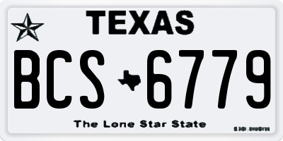 TX license plate BCS6779