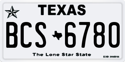 TX license plate BCS6780