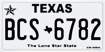 TX license plate BCS6782
