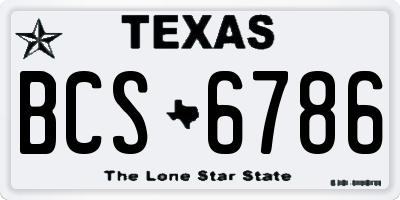 TX license plate BCS6786