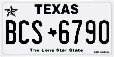 TX license plate BCS6790
