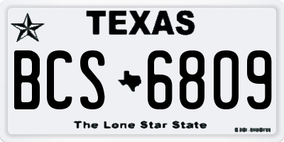 TX license plate BCS6809