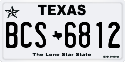 TX license plate BCS6812