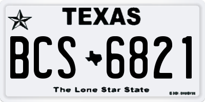 TX license plate BCS6821