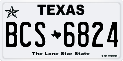 TX license plate BCS6824