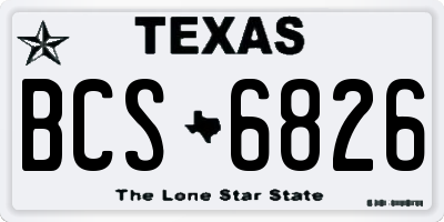 TX license plate BCS6826