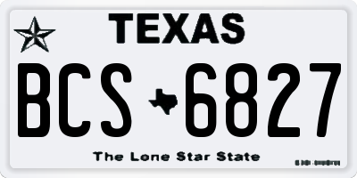 TX license plate BCS6827