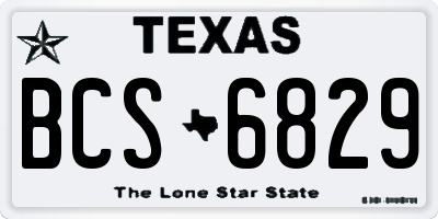 TX license plate BCS6829