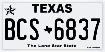 TX license plate BCS6837