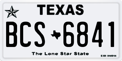 TX license plate BCS6841
