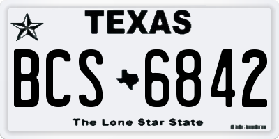 TX license plate BCS6842