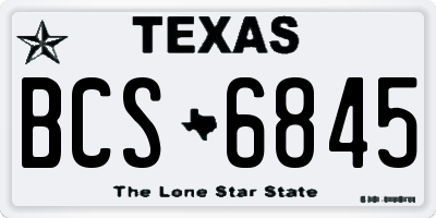 TX license plate BCS6845
