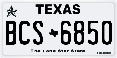 TX license plate BCS6850