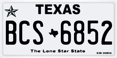 TX license plate BCS6852