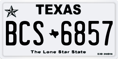 TX license plate BCS6857